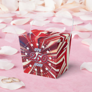America’s 250th Birthday 1776-2026 RWB Fireworks F Favor Boxes