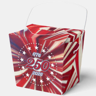 America’s 250th Birthday 1776-2026 RWB Fireworks F Favor Boxes