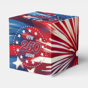America’s 250th Birthday 1776-2026 RWB Fireworks Favor Boxes
