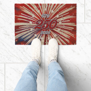 America’s 250th Birthday 1776-2026 RWB Fireworks Fiber Doormat