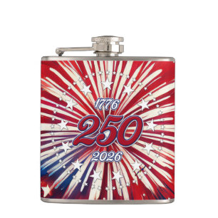 America’s 250th Birthday 1776-2026 RWB Fireworks Flask