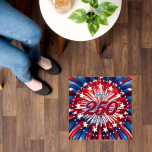 America’s 250th Birthday 1776-2026 RWB Fireworks Floor Decals