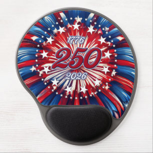 America’s 250th Birthday 1776-2026 RWB Fireworks Gel Mouse Pad