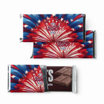 America’s 250th Birthday 1776-2026 RWB Fireworks Hershey Bar Favors