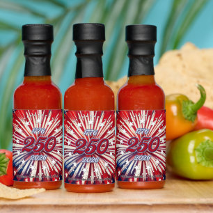 America’s 250th Birthday 1776-2026 RWB Fireworks Hot Sauces