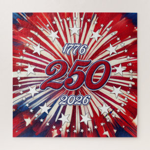 America’s 250th Birthday 1776-2026 RWB Fireworks Jigsaw Puzzle