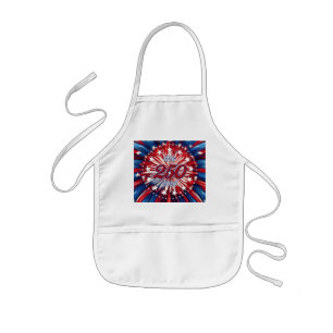 America’s 250th Birthday 1776-2026 RWB Fireworks Kids' Apron