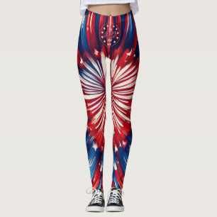 America’s 250th Birthday 1776-2026 RWB Fireworks Leggings