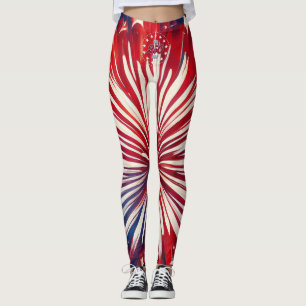 America’s 250th Birthday 1776-2026 RWB Fireworks Leggings