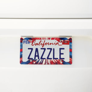 America’s 250th Birthday 1776-2026 RWB Fireworks License Plate Frame