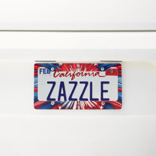 America’s 250th Birthday 1776-2026 RWB Fireworks License Plate Frame