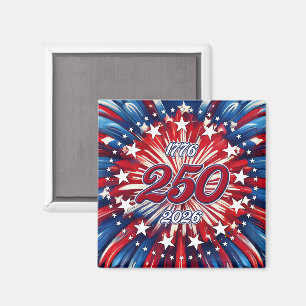 America’s 250th Birthday 1776-2026 RWB Fireworks Magnet