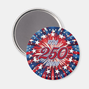America’s 250th Birthday 1776-2026 RWB Fireworks Magnet