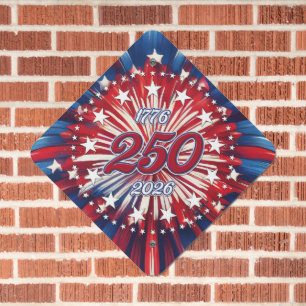America’s 250th Birthday 1776-2026 RWB Fireworks Metal Sign