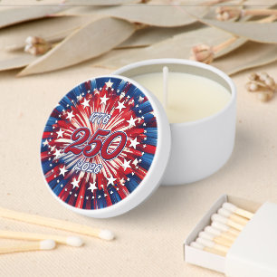 America’s 250th Birthday 1776-2026 RWB Fireworks Mini Candle Favors
