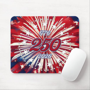 America’s 250th Birthday 1776-2026 RWB Fireworks Mouse Pad