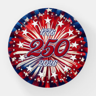 America’s 250th Birthday 1776-2026 RWB Fireworks Paperweight