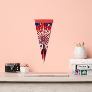 America’s 250th Birthday 1776-2026 RWB Fireworks Pennant Flag