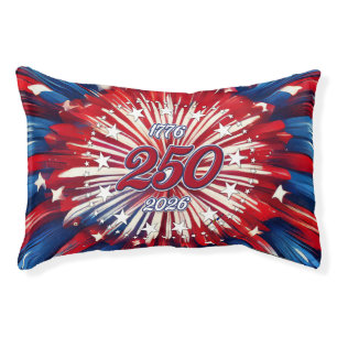 America’s 250th Birthday 1776-2026 RWB Fireworks Pet Bed
