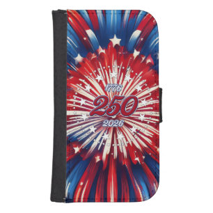 America’s 250th Birthday 1776-2026 RWB Fireworks Galaxy S4 Wallet Case