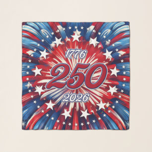 America’s 250th Birthday 1776-2026 RWB Fireworks Scarf
