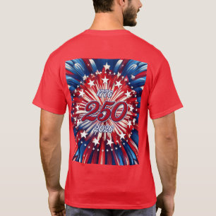 America’s 250th Birthday 1776-2026 RWB Fireworks T-Shirt