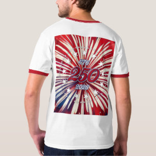 America’s 250th Birthday 1776-2026 RWB Fireworks  T-Shirt