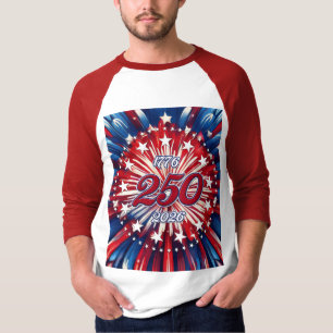 America’s 250th Birthday 1776-2026 RWB Fireworks T-Shirt