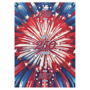 America’s 250th Birthday 1776-2026 RWB Fireworks Tablecloth