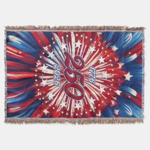 America’s 250th Birthday 1776-2026 RWB Fireworks Throw Blanket