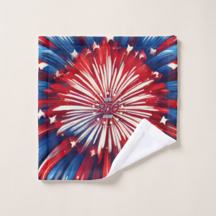 America’s 250th Birthday 1776-2026 RWB Fireworks Wash Cloth
