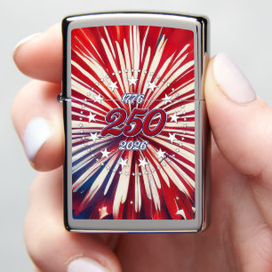 America’s 250th Birthday 1776-2026 RWB Fireworks Zippo Lighter