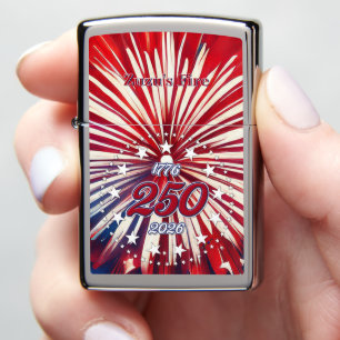 America’s 250th Birthday 1776-2026 RWB Fireworks Zippo Lighter