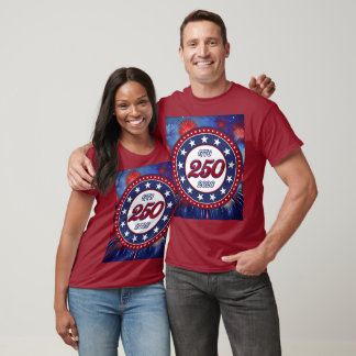 America’s 250th Birthday Graphic Fireworks Burst R T-Shirt