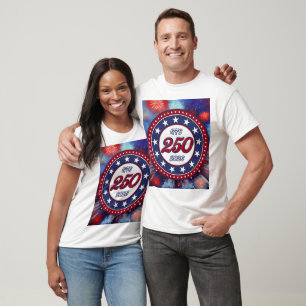 America’s 250th Birthday Graphic Fireworks Burst R T-Shirt