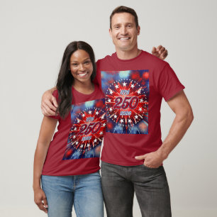 America’s 250th Birthday Graphic Fireworks Burst T-Shirt