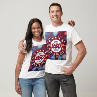 America’s 250th Birthday Graphic Fireworks Burst W T-Shirt