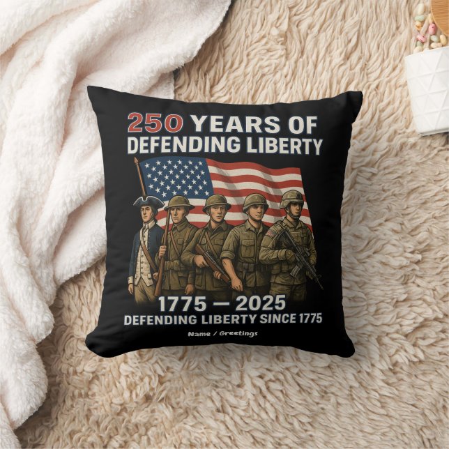 America’s 250th Birthday US Flag Military Parade  Throw Pillow (Blanket)