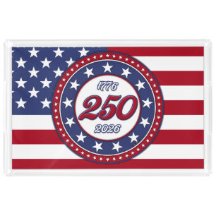 America’s 250th Birthday With USA Flag Acrylic Tray