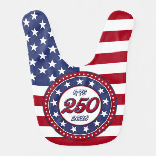 America’s 250th Birthday With USA Flag Baby Bib
