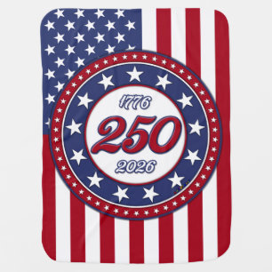 America’s 250th Birthday With USA Flag Baby Blanket