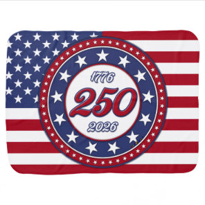 America’s 250th Birthday With USA Flag Baby Blanket