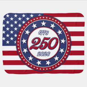 America’s 250th Birthday With USA Flag Baby Blanket