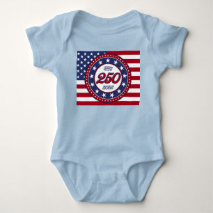 America’s 250th Birthday With USA Flag Baby Bodysuit