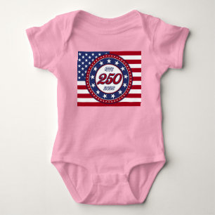 America’s 250th Birthday With USA Flag Baby Bodysuit