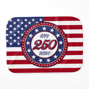 America’s 250th Birthday With USA Flag Baby Burp Cloth
