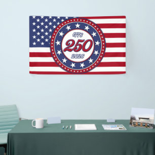 America’s 250th Birthday With USA Flag Banner