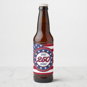 America’s 250th Birthday With USA Flag Beer Bottle Label