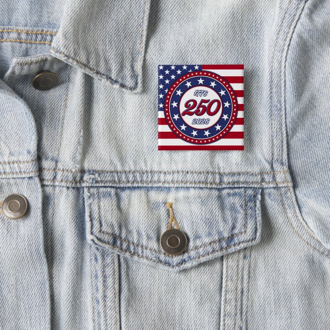 America’s 250th Birthday With USA Flag Button (In Situ)