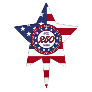 America’s 250th Birthday With USA Flag Cake Topper